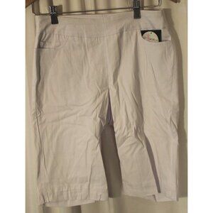 NEW SLIMSATION Golf Walking Shorts Size 6 Solid White Slimming Pull-On